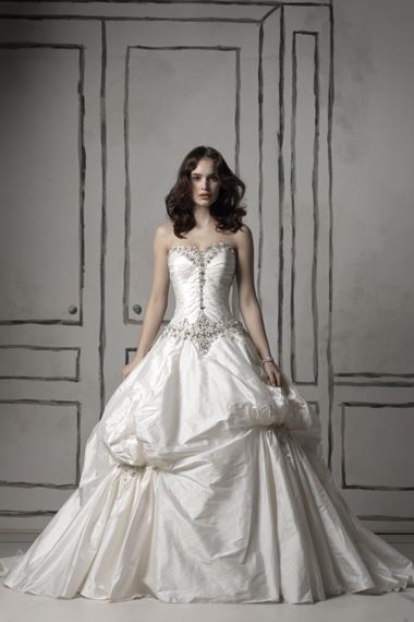 Modest strapless A-Line Bridal Gown / Wedding Dress BO112 - Click Image to Close